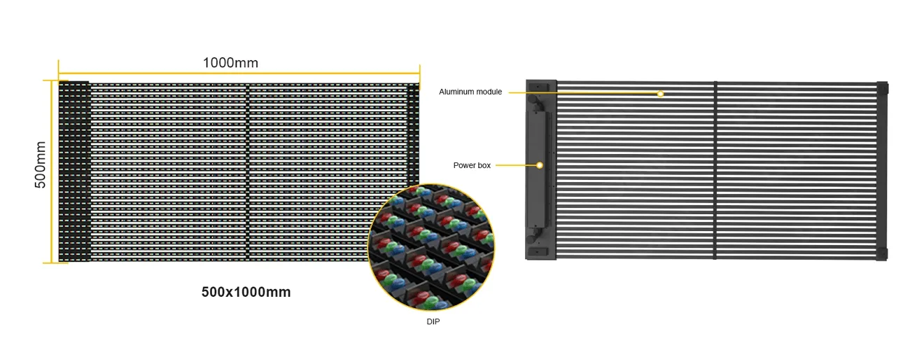 DIP series  Outdoor Transparent LED screen