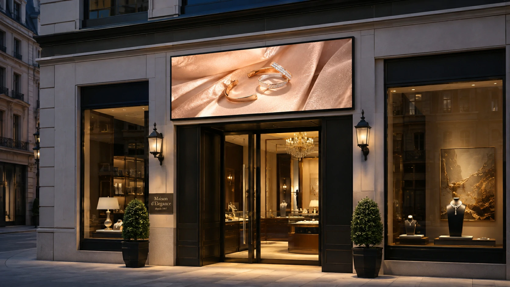 NOVA Series outdoor LED display for small retail storefront
