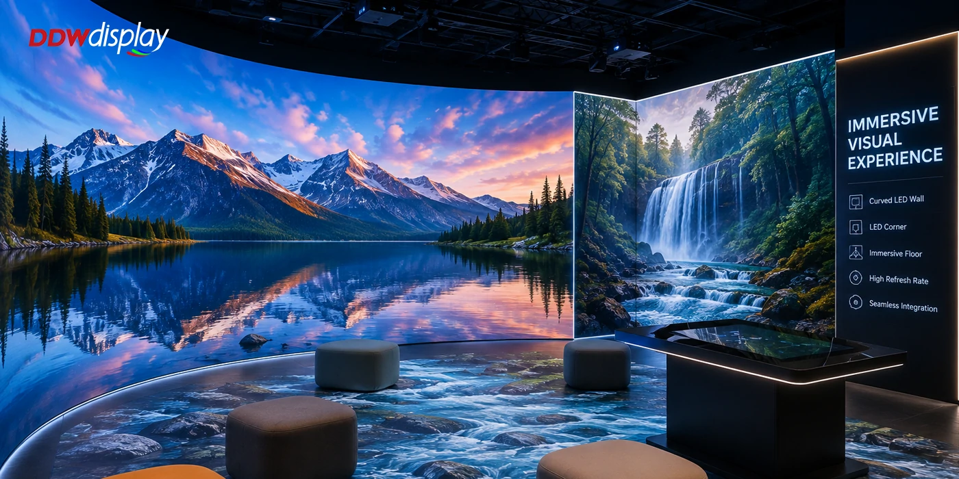 immersive curved LED display for creative commercial and professional AV spaces