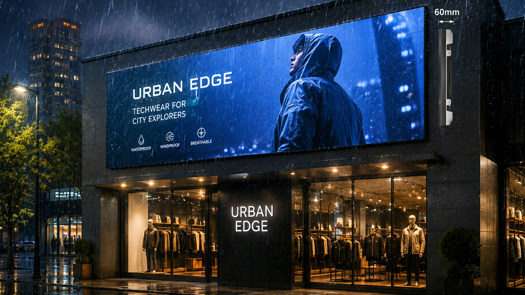 IP65 waterproof NOVA LED display for outdoor retail storefront