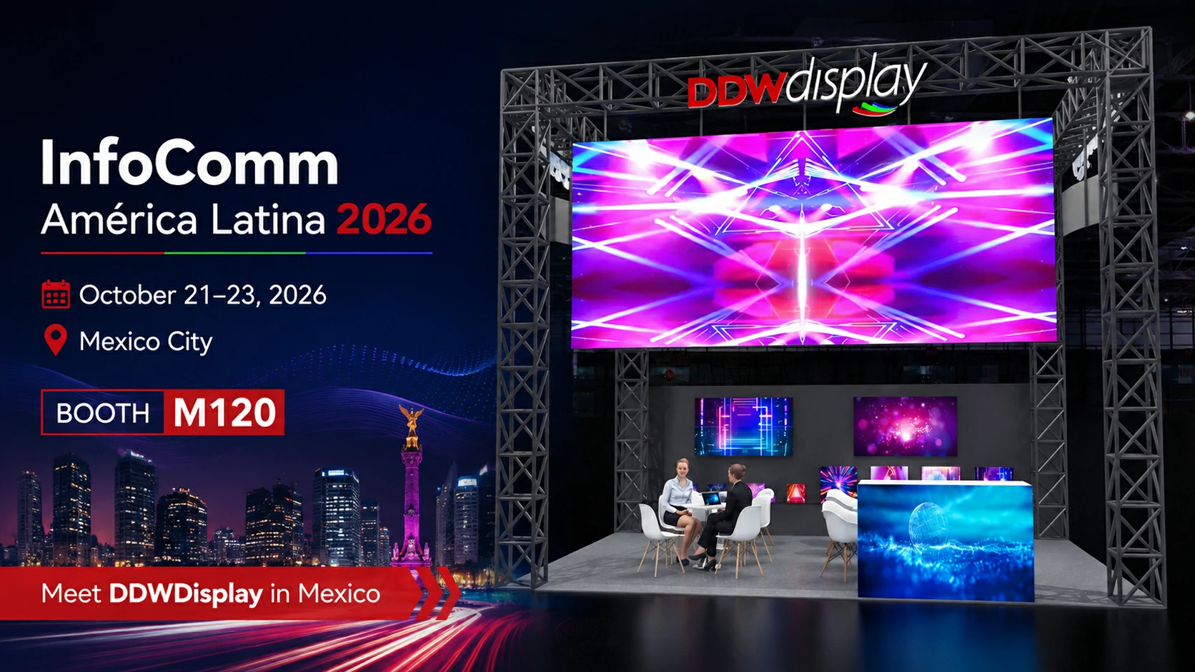 DDWDisplay Booth M120 at InfoComm America Latina 2026 Mexico City