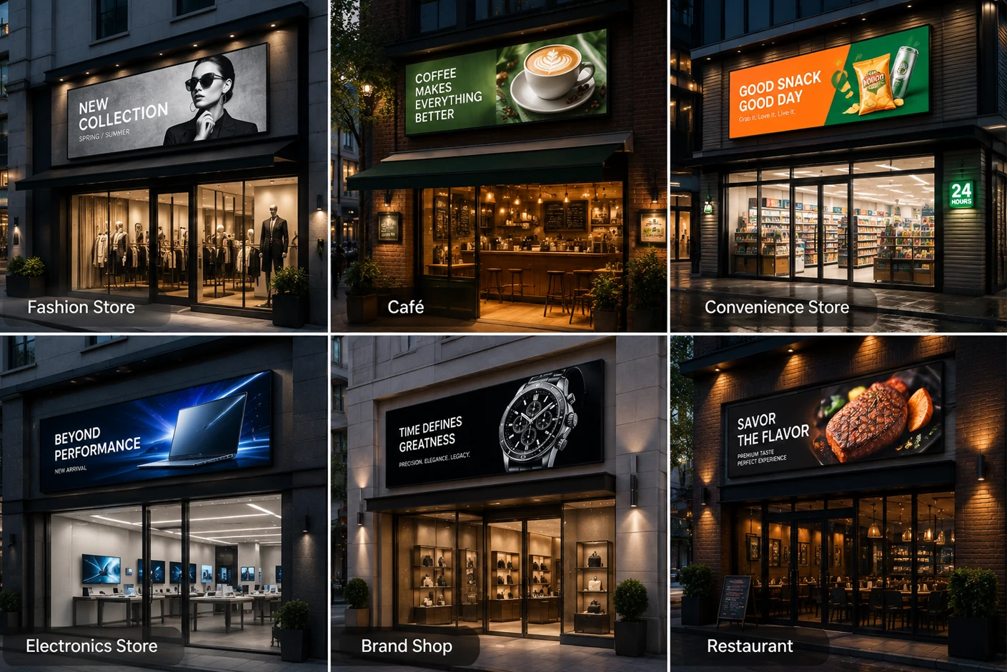 NOVA small outdoor LED display applications for retail stores cafes and restaurants