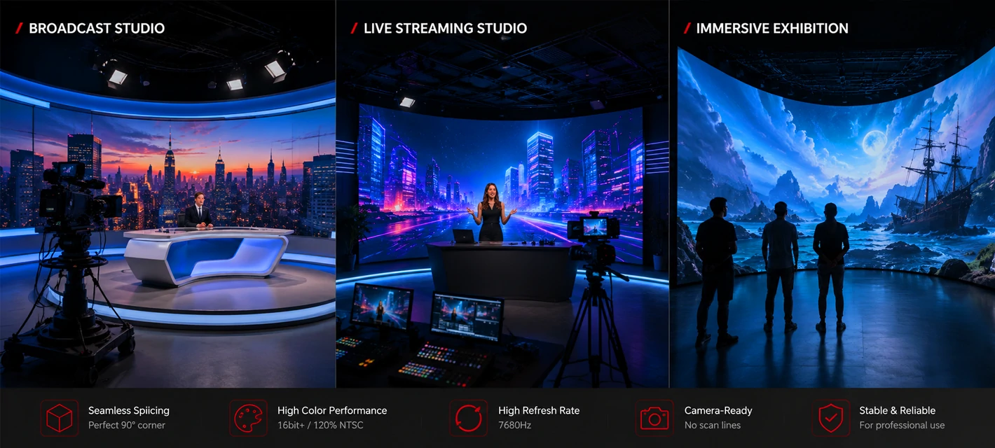 ORBIT XR LED display applications for virtual production broadcast and immersive spaces