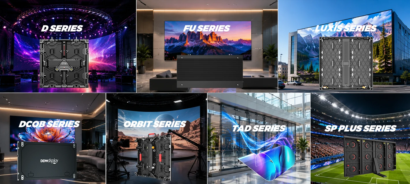 DDW professional LED display solutions for rental indoor outdoor COB XR and sports applications