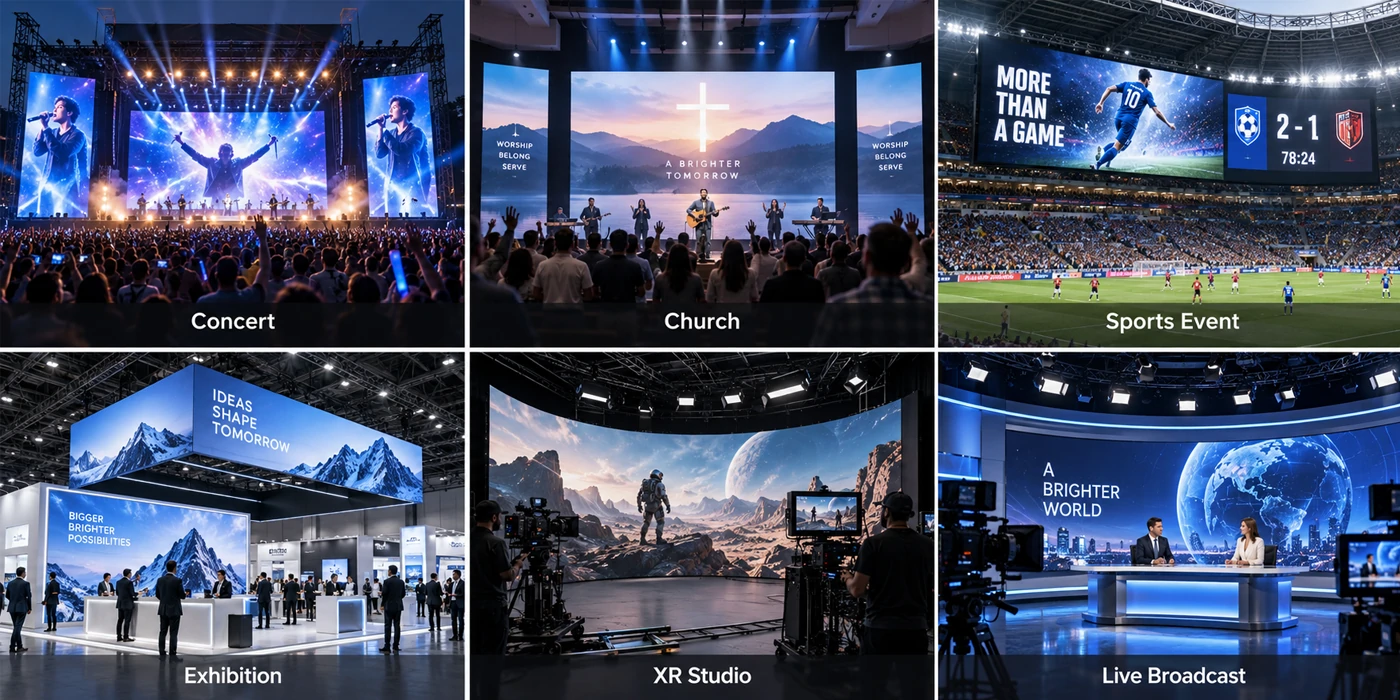 D Series rental LED display applications for concerts exhibitions sports and XR