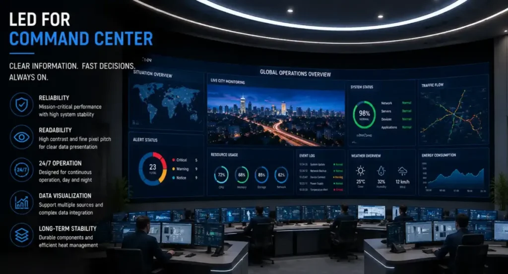 Command center LED video walls – LED for Command Center