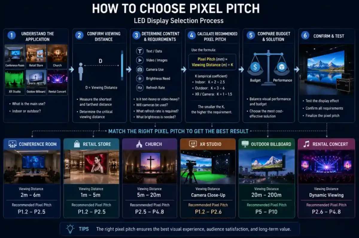 Choosing LED display pixel pitch – How to Choose Pixel Pitch