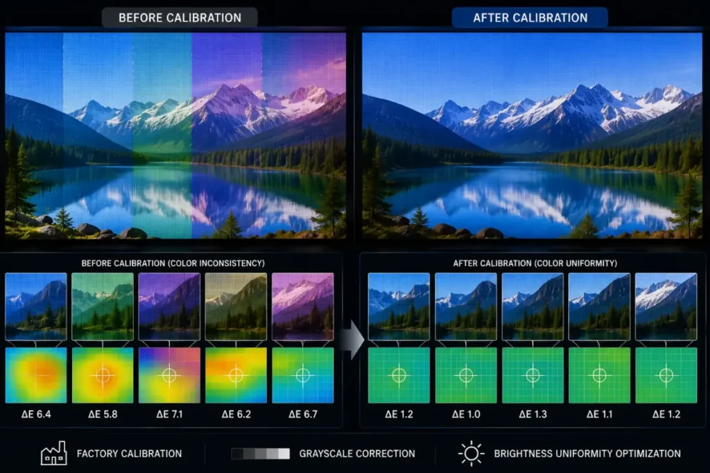 LED display color difference – Why Fine-Pitch Displays Require Better Calibration