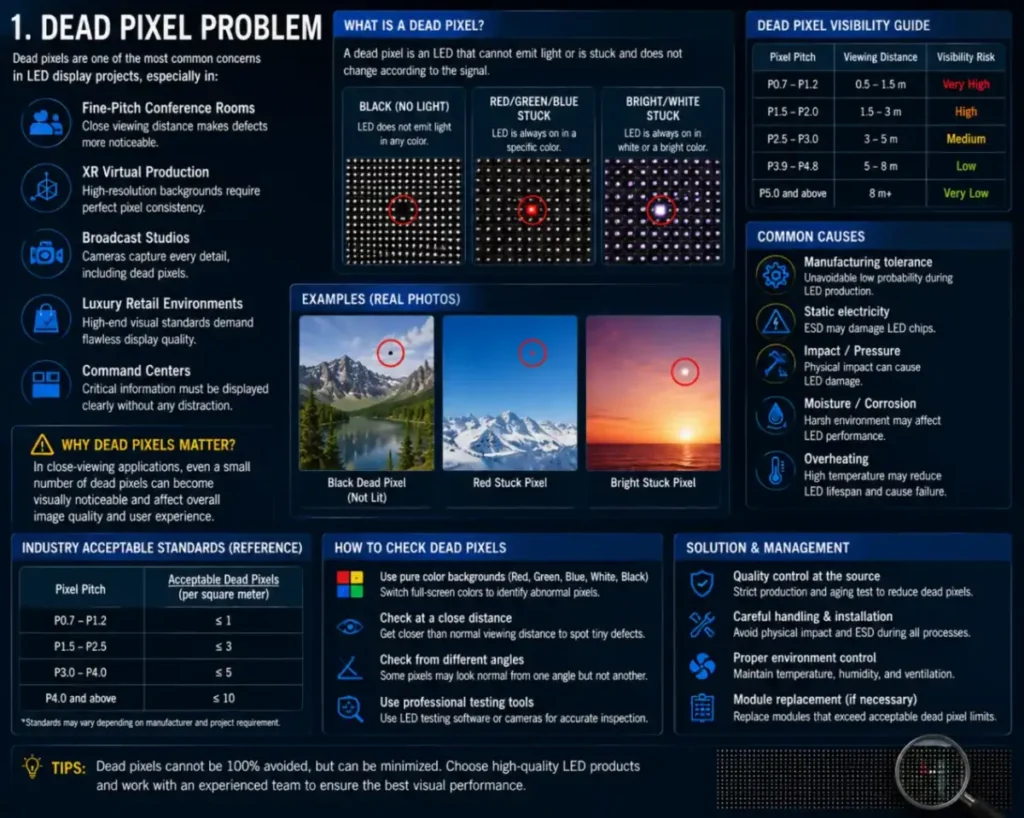 LED display dead pixels –