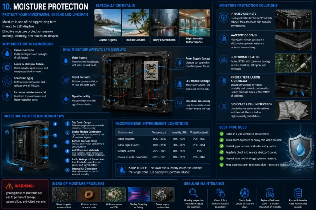 LED display moisture protection –