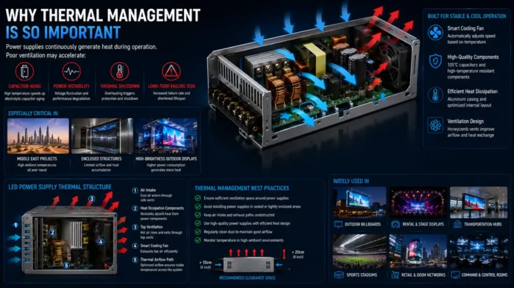 LED display power supply – Why Thermal Management Is So Important