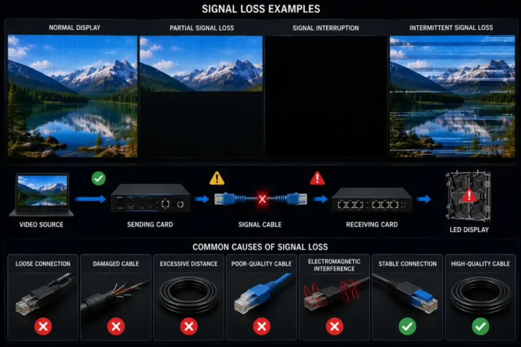 LED display signal loss –