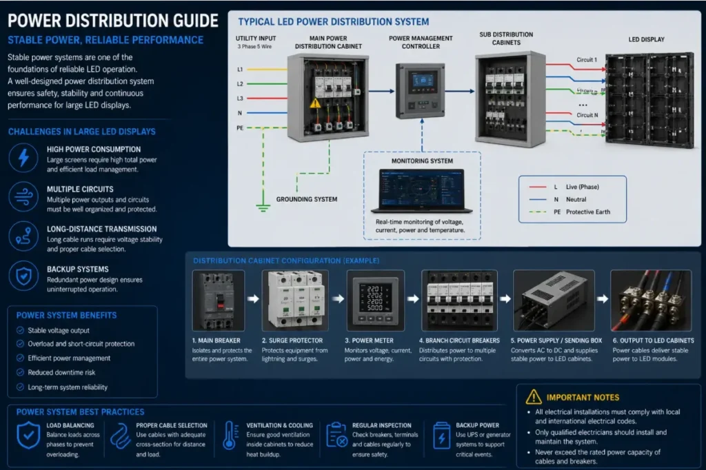 LED screen power distribution –