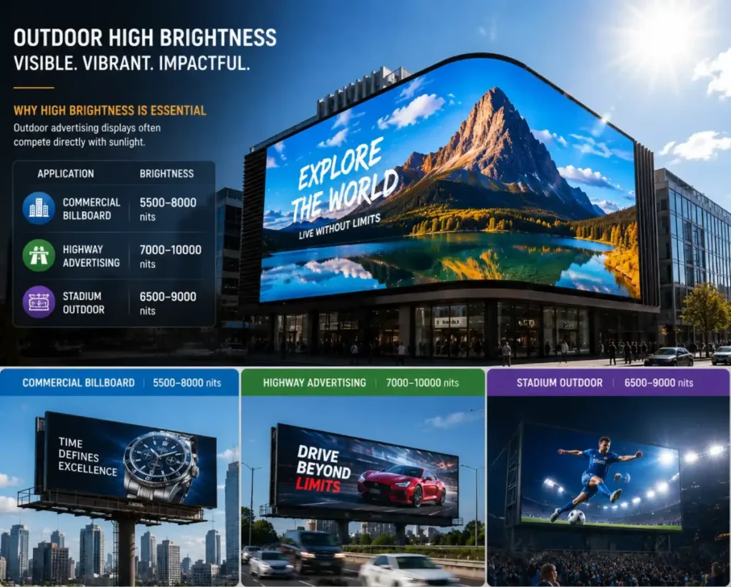 Outdoor advertising LED displays – Why High Brightness Is Essential