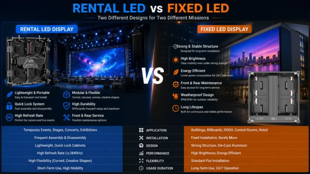 Rental vs fixed LED display –